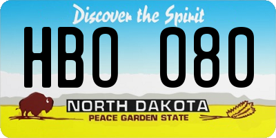 ND license plate HBO080