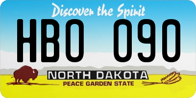 ND license plate HBO090