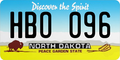 ND license plate HBO096
