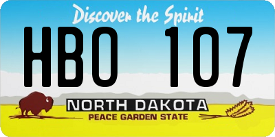 ND license plate HBO107