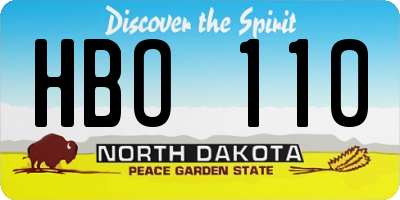 ND license plate HBO110