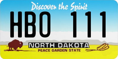 ND license plate HBO111