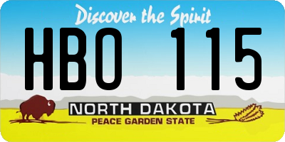 ND license plate HBO115