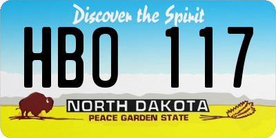 ND license plate HBO117