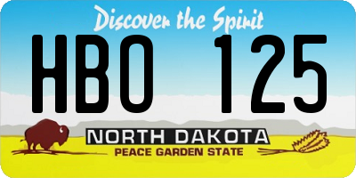 ND license plate HBO125