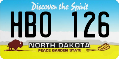 ND license plate HBO126