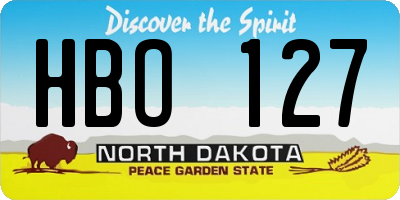ND license plate HBO127