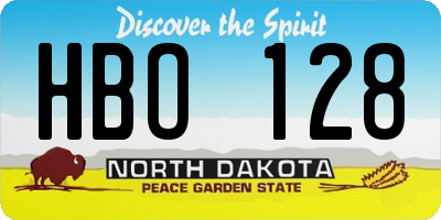 ND license plate HBO128