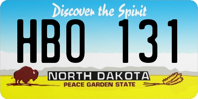 ND license plate HBO131