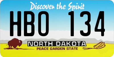 ND license plate HBO134