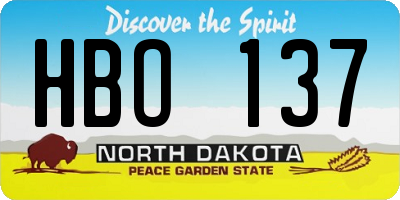 ND license plate HBO137