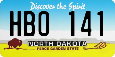 ND license plate HBO141