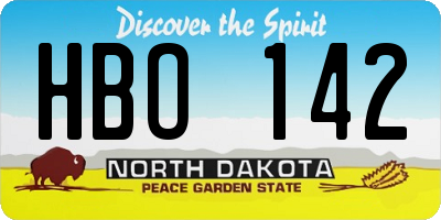 ND license plate HBO142