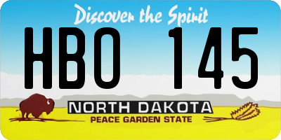 ND license plate HBO145