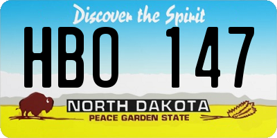 ND license plate HBO147