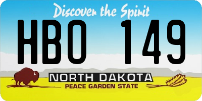 ND license plate HBO149