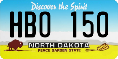 ND license plate HBO150