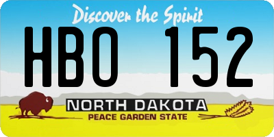 ND license plate HBO152