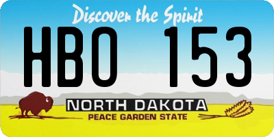 ND license plate HBO153