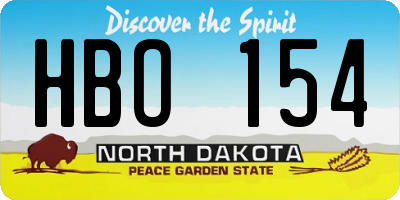 ND license plate HBO154