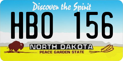 ND license plate HBO156