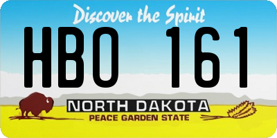 ND license plate HBO161