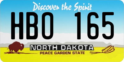 ND license plate HBO165