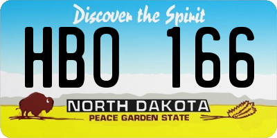ND license plate HBO166