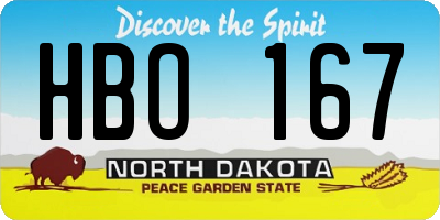 ND license plate HBO167