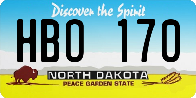 ND license plate HBO170