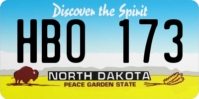 ND license plate HBO173