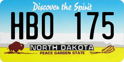 ND license plate HBO175