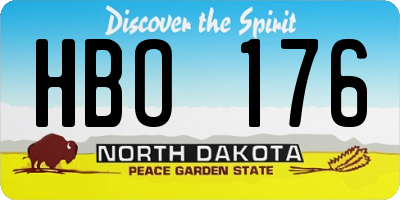 ND license plate HBO176