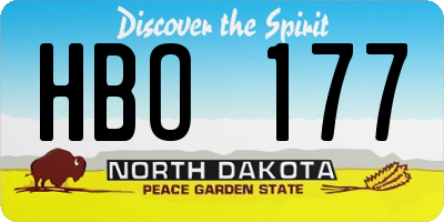 ND license plate HBO177