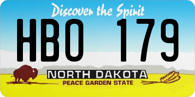 ND license plate HBO179