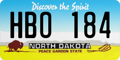 ND license plate HBO184