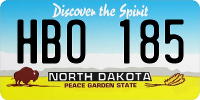 ND license plate HBO185