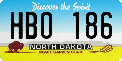 ND license plate HBO186