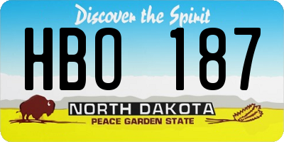 ND license plate HBO187
