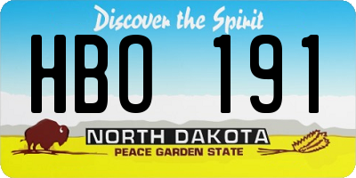 ND license plate HBO191