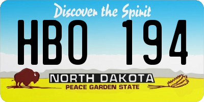 ND license plate HBO194