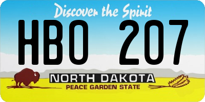 ND license plate HBO207