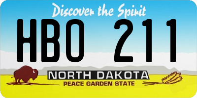 ND license plate HBO211