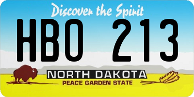 ND license plate HBO213