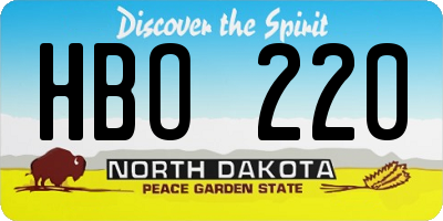 ND license plate HBO220