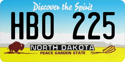 ND license plate HBO225