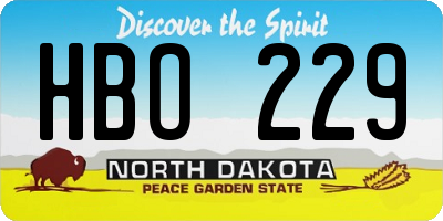 ND license plate HBO229