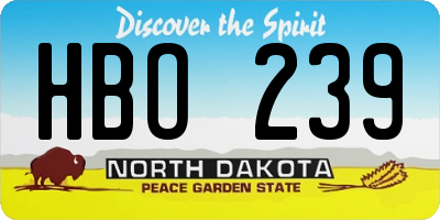 ND license plate HBO239