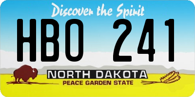 ND license plate HBO241