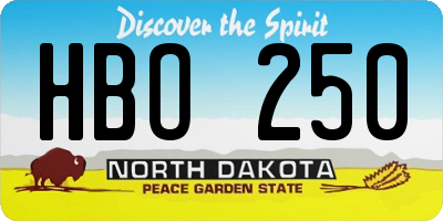 ND license plate HBO250